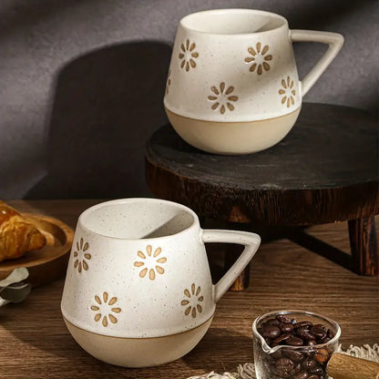 retro flower mug