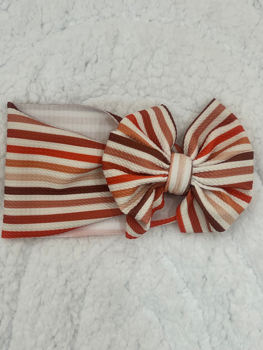 orange tones stripe bow