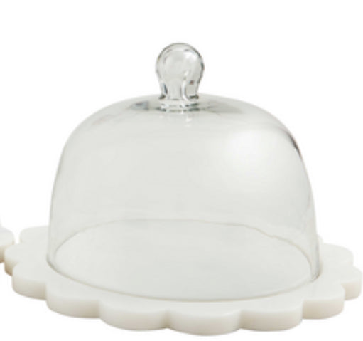 scallop + marble cloche