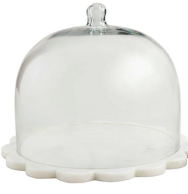 scallop + marble cloche