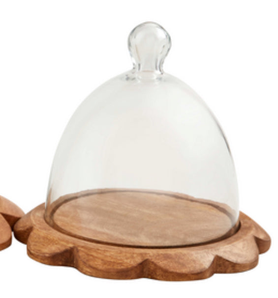 wood scallop cloche