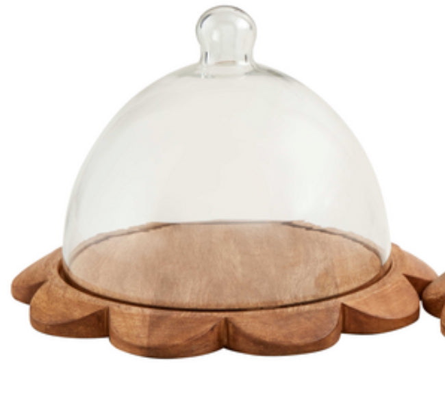 wood scallop cloche