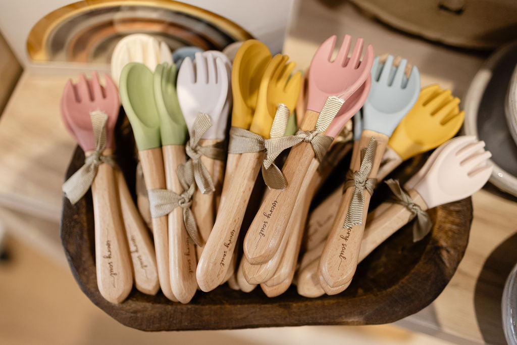 fork + spoon set • beige