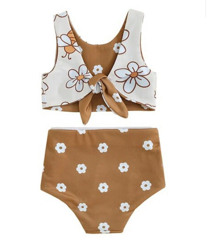 floral two-piece swimsuit