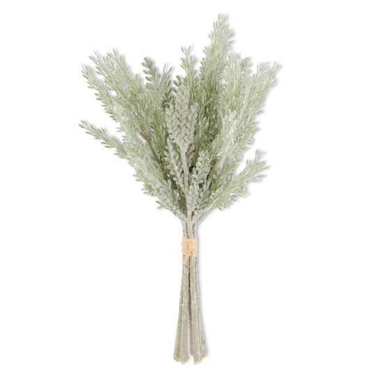 15 inch soft green flocked mixed pine bundle