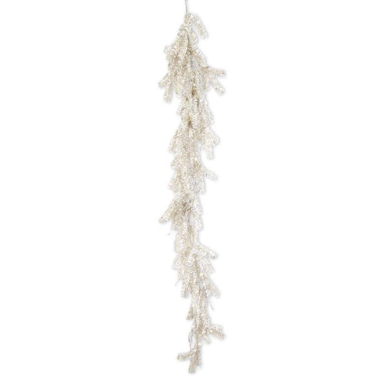 60 inch champagne tinsel twig + pearl garland