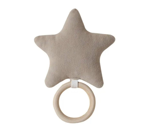 beech wood star baby teether