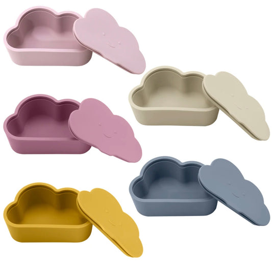 silicone cloud snack cups + lids