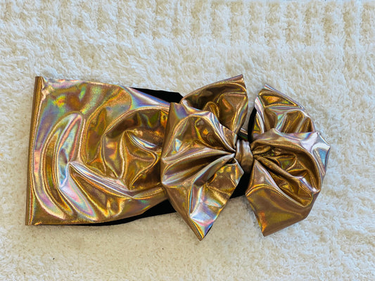 rose gold holographic bow