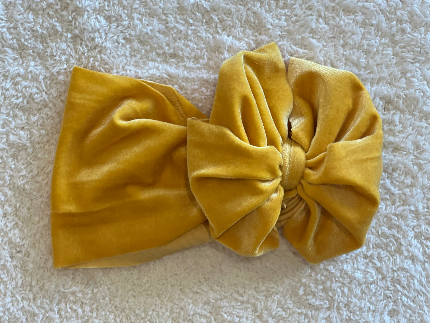 yellow velvet bow