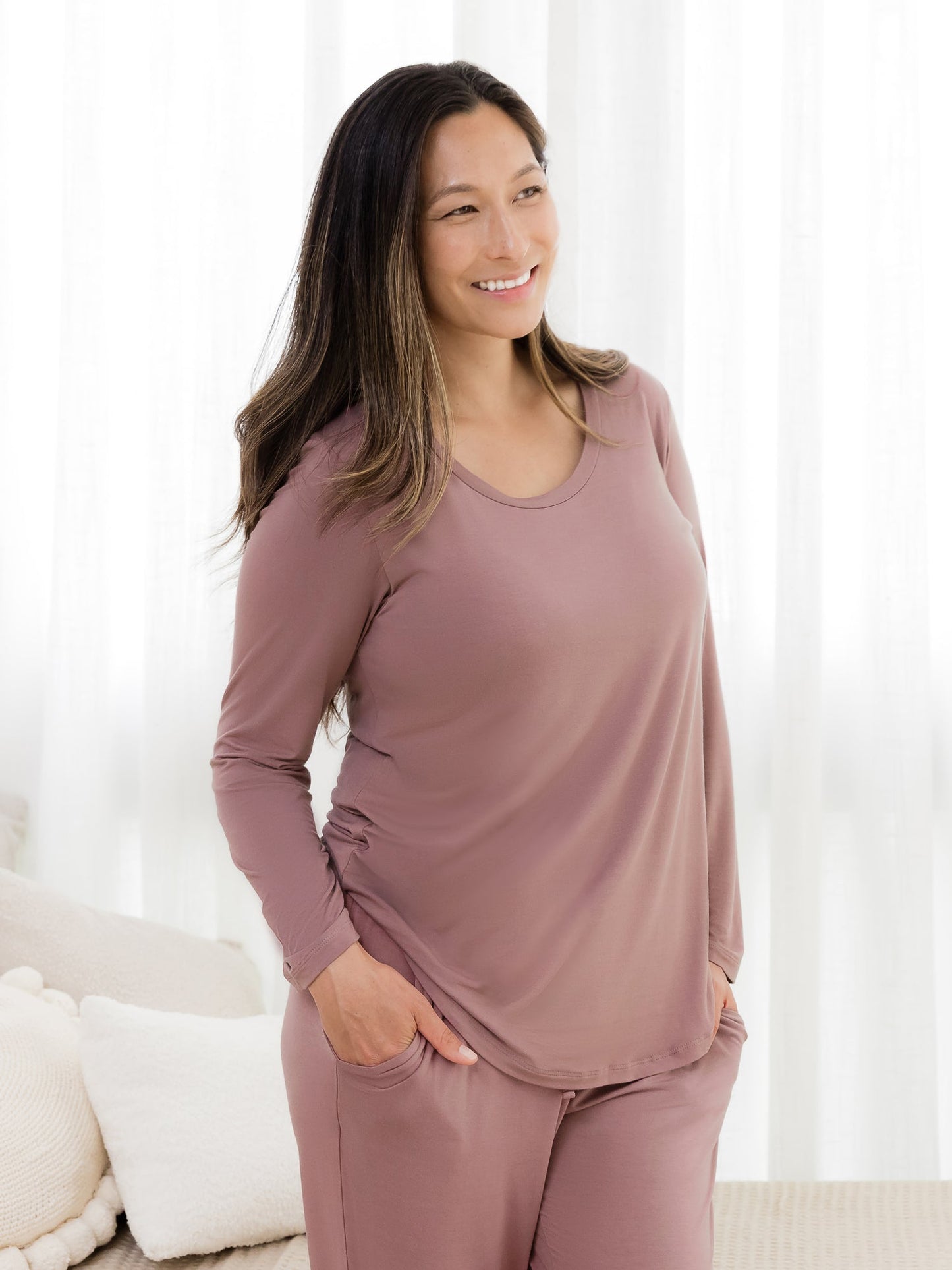 Bamboo Maternity & Nursing Long Sleeve T-shirt | Twilight