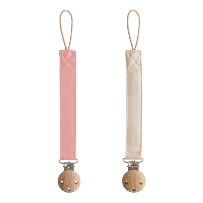 Linen Pacifier Clip 2-Pack - Ivory Soul