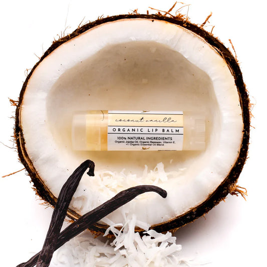 coconut vanilla organic lip balm