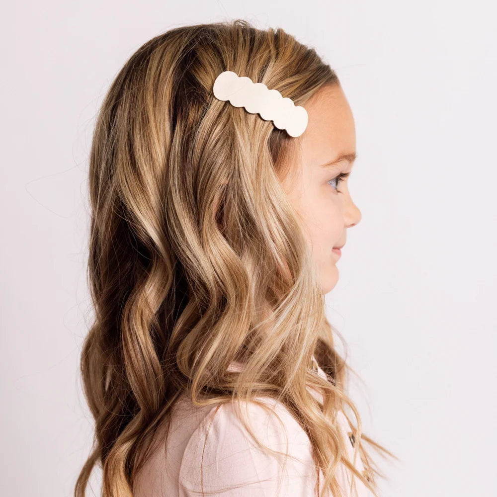 leather - ivory snap clip