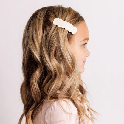 leather - ivory snap clip