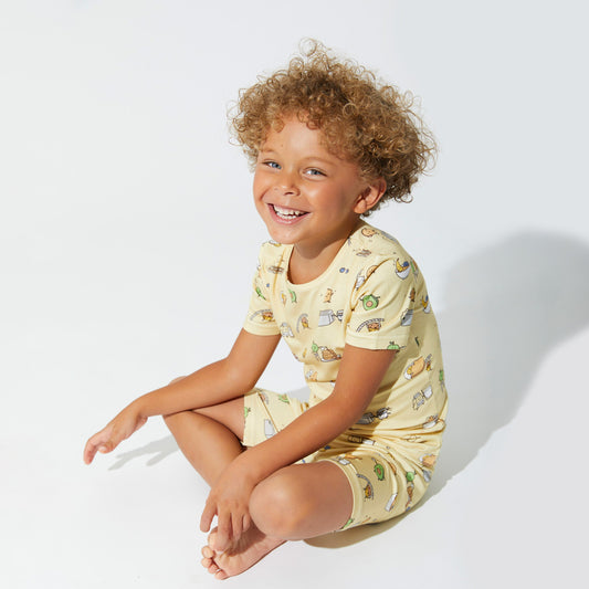 Love You Brunches Bamboo Kids Pajama Short Set