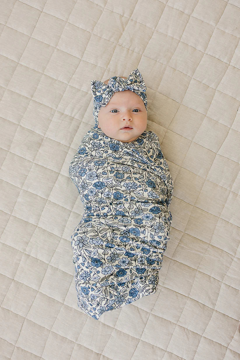 bluebell pointelle bamboo strech swaddle