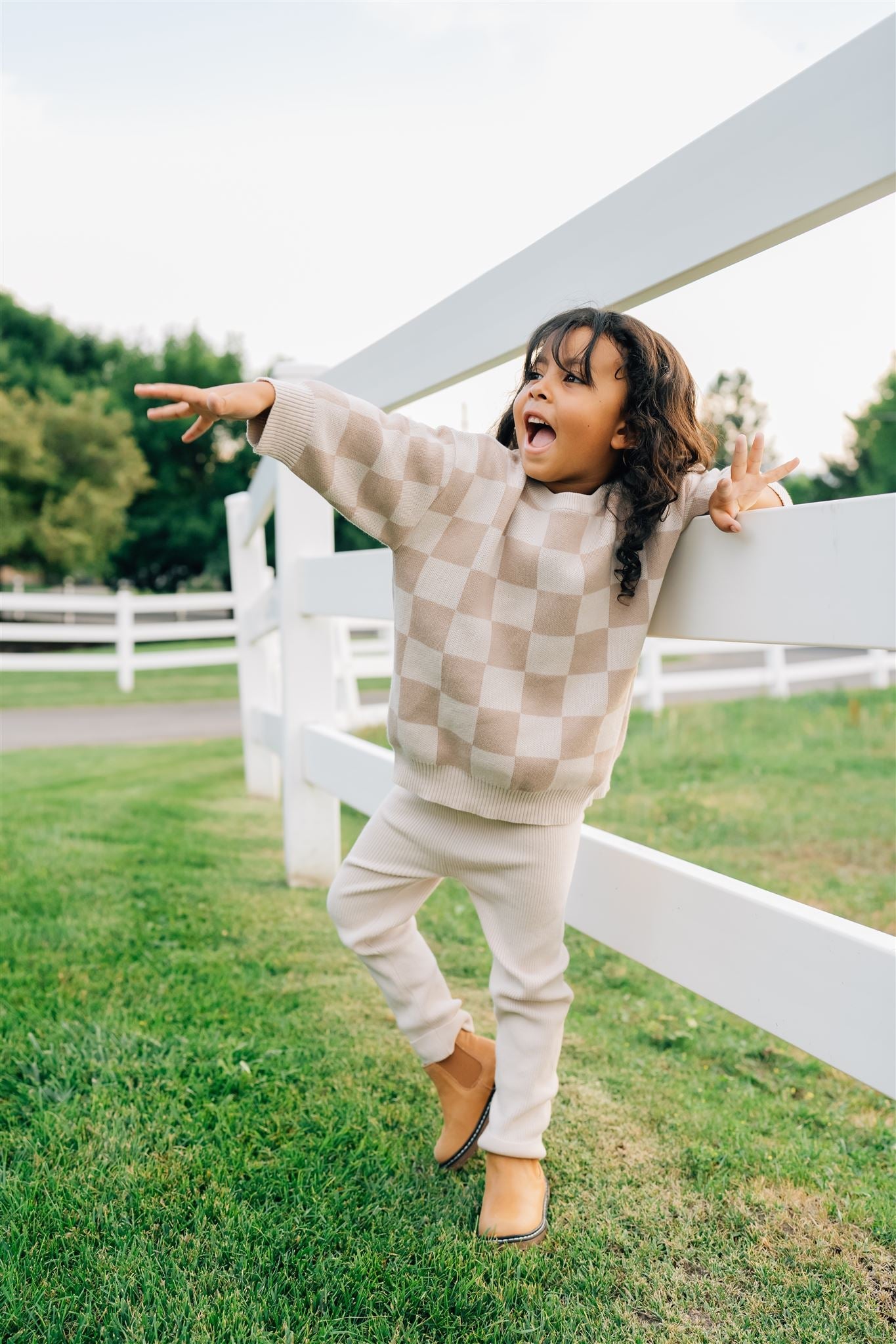 Cream Knit Leggings