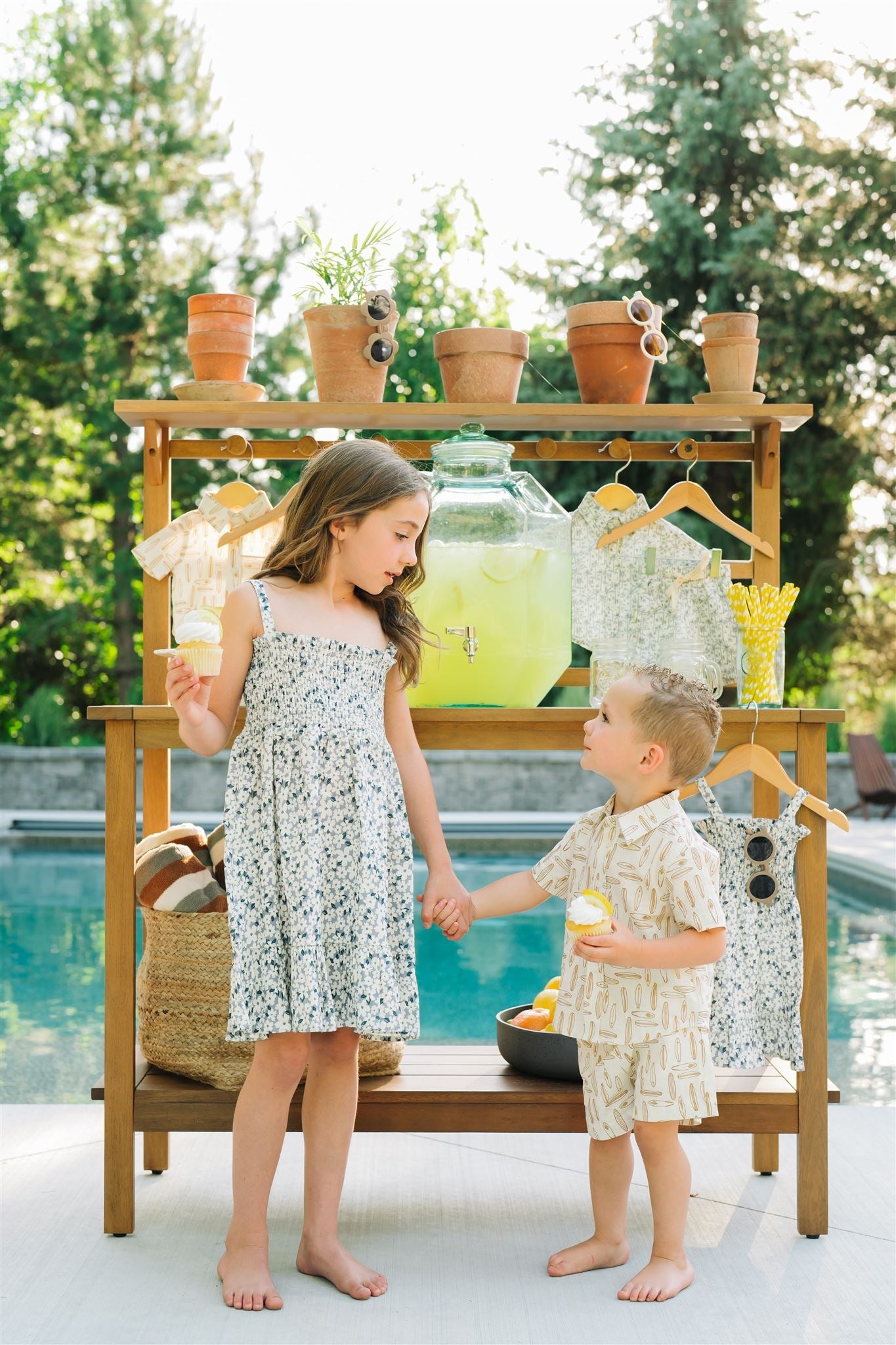 Blue Floral Linen Dress