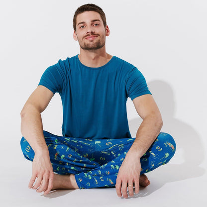 Monaco Blue Bamboo Men's Pajama Set