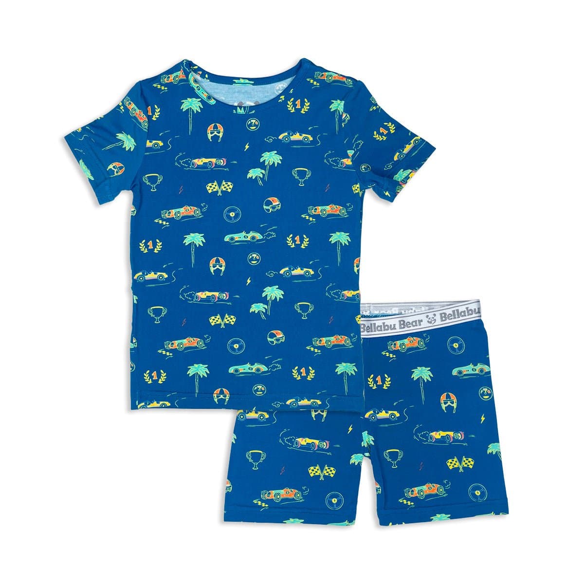 Monaco Blue Bamboo Kids Pajama Short Set