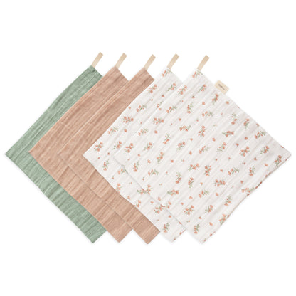 Muslin Cotton Washcloth 5-Pack - Ivory Soul