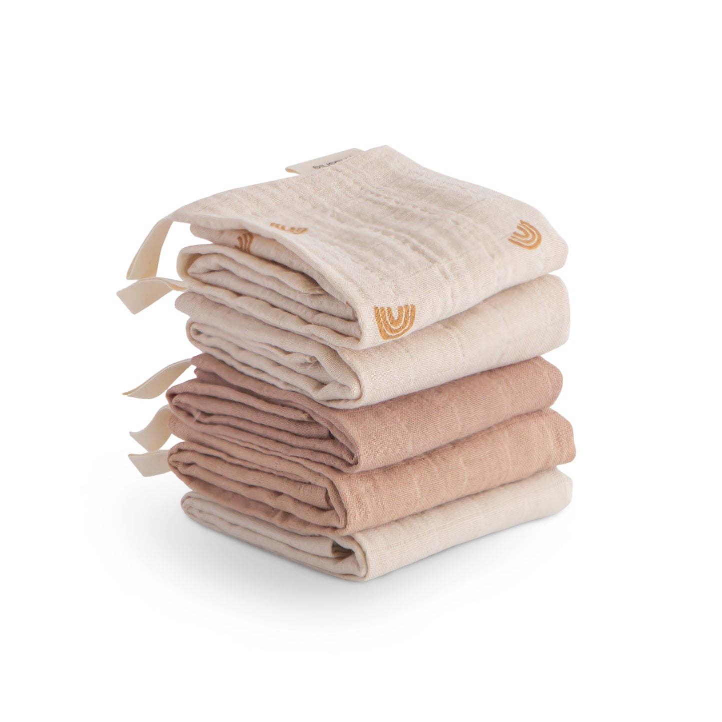 Muslin Cotton Washcloth 5-Pack - Ivory Soul