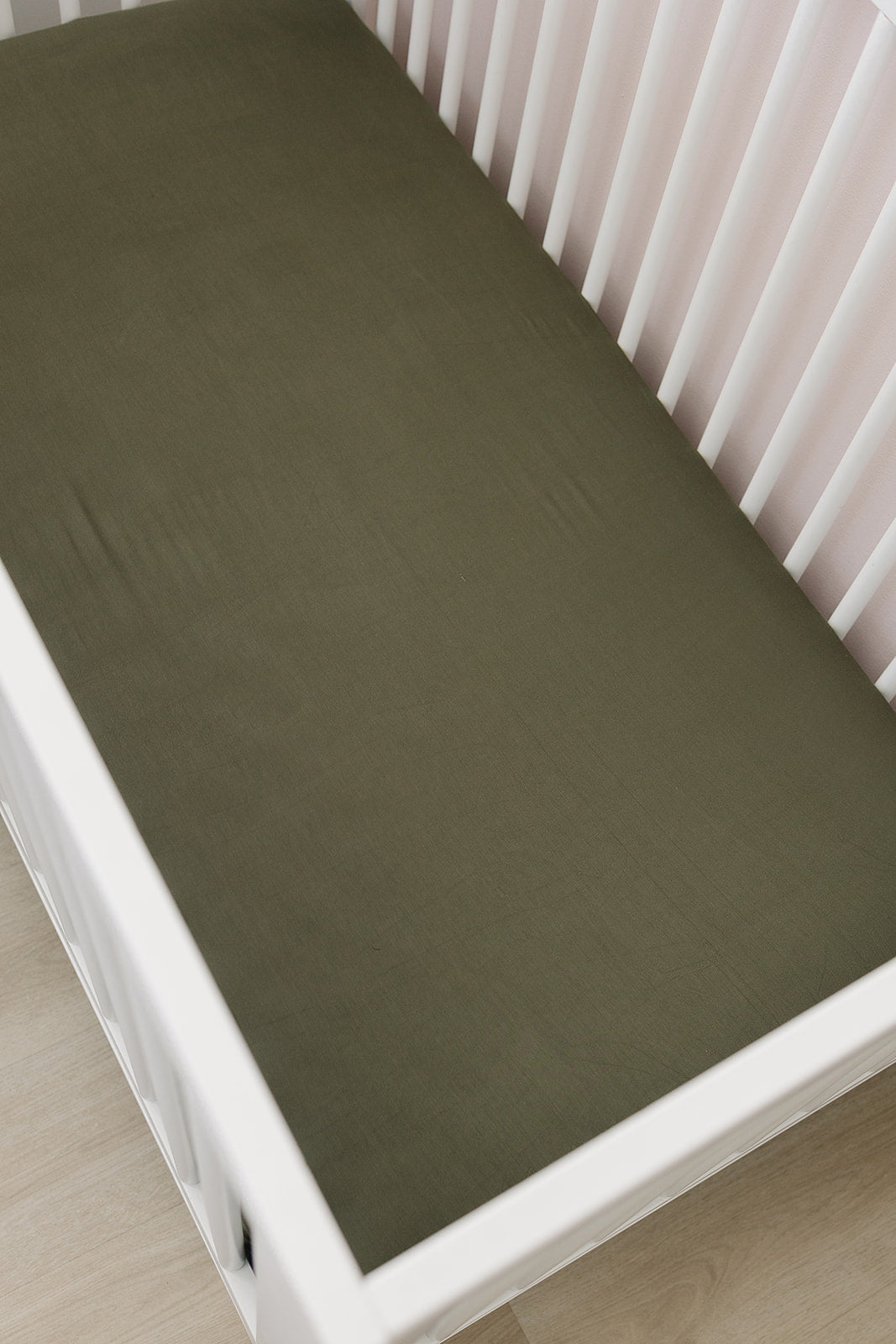 Olive Bamboo Stretch Crib Sheet