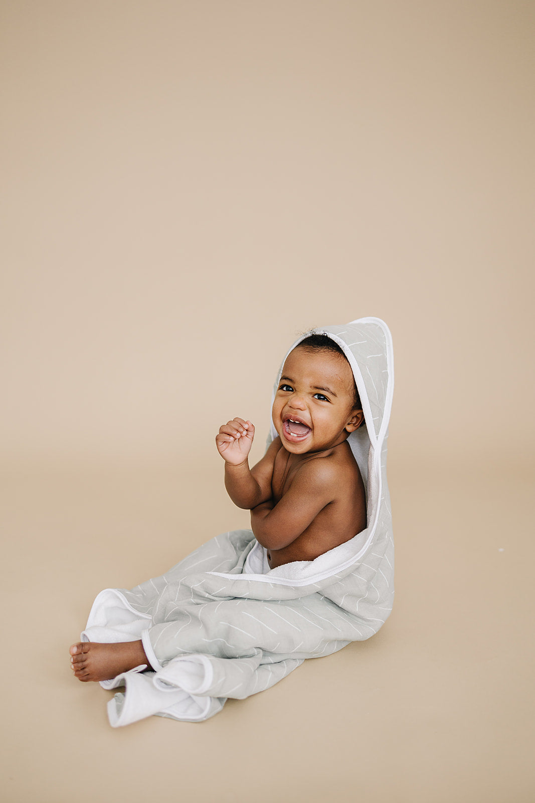 Desert Sage Muslin Hooded Towel - Ivory Soul