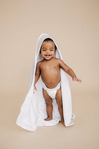 Desert Sage Muslin Hooded Towel - Ivory Soul