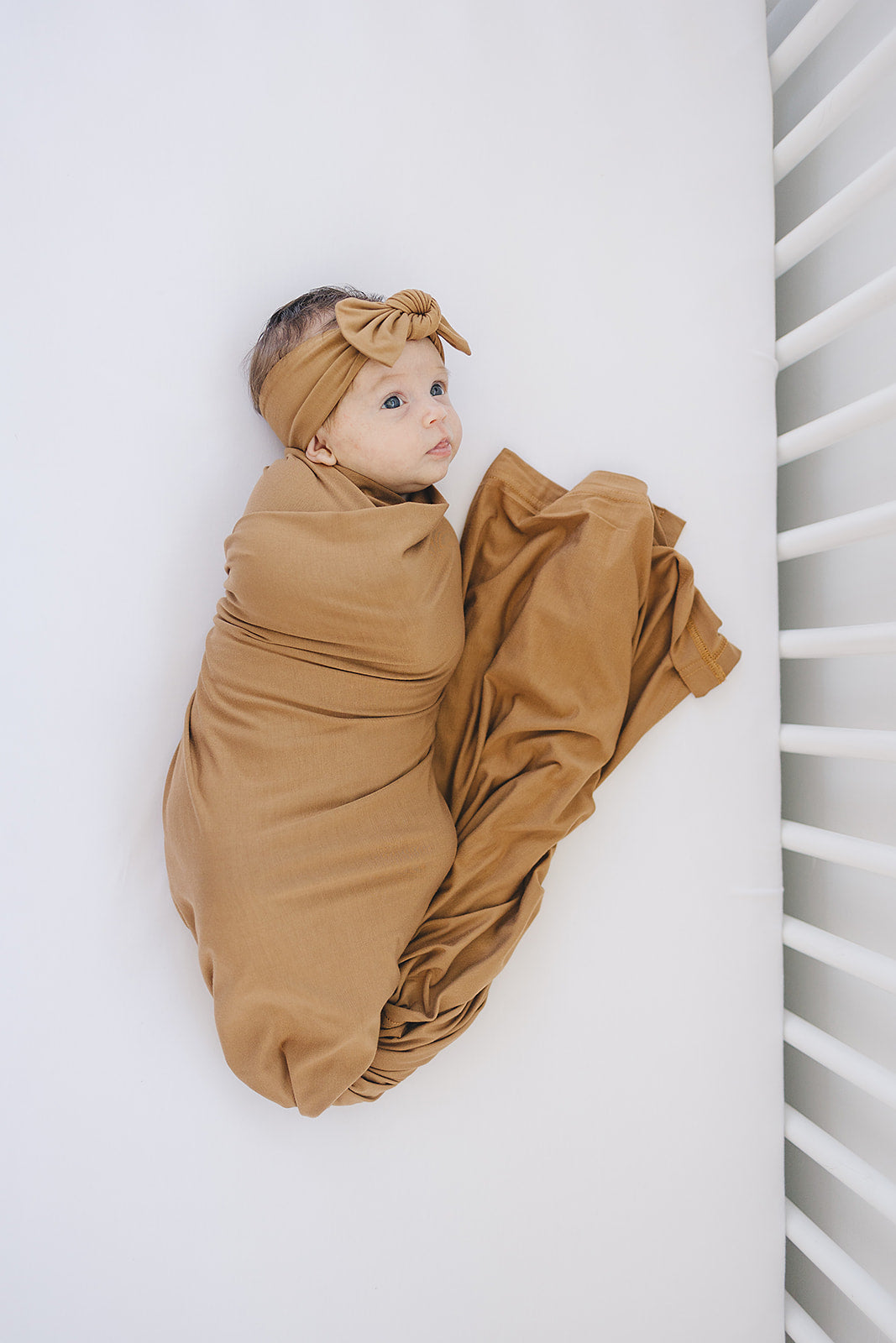 Mustard Bamboo Stretch Swaddle - Ivory Soul