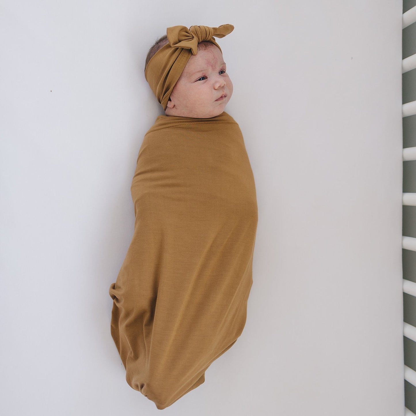 Mustard Bamboo Stretch Swaddle - Ivory Soul