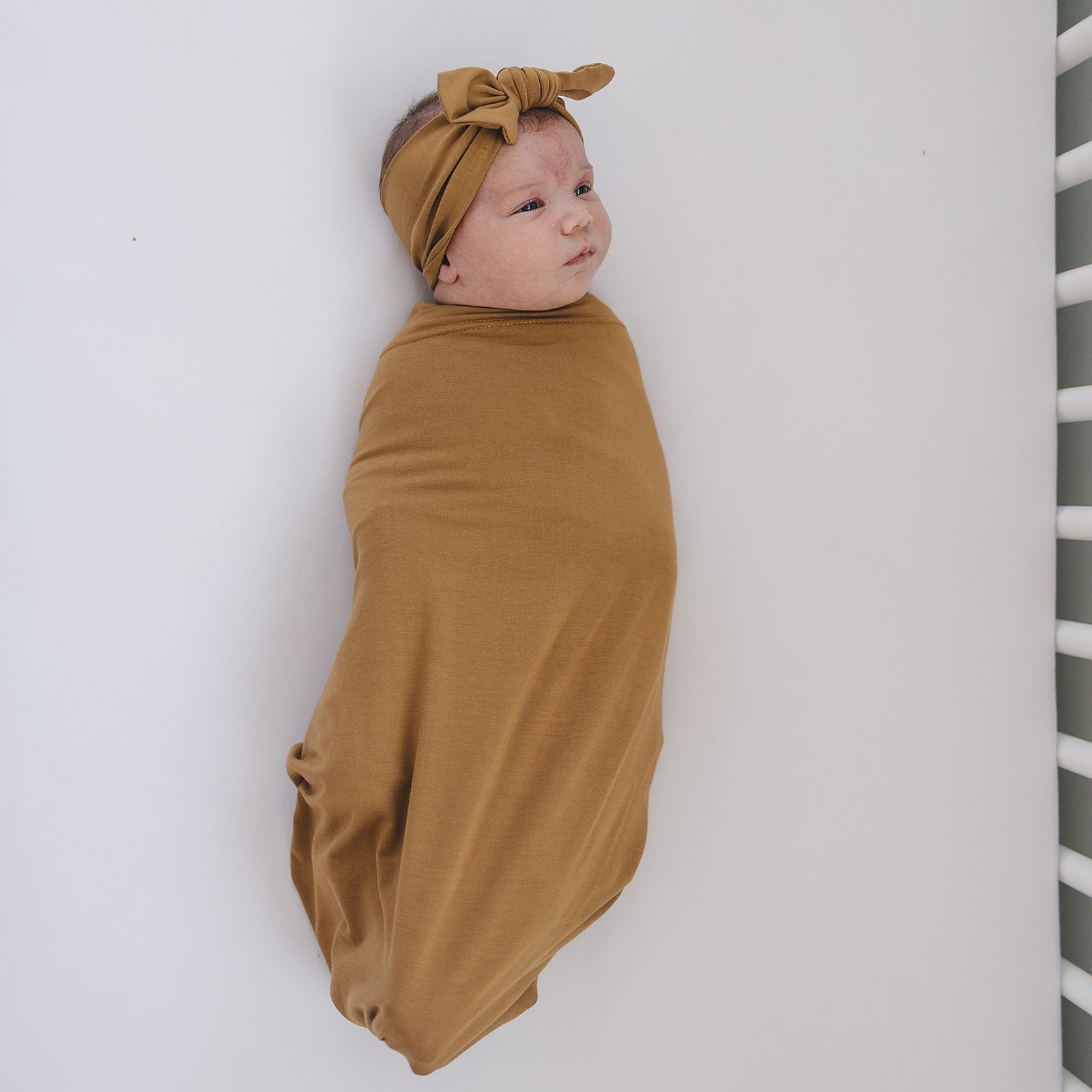 Mustard Bamboo Stretch Swaddle - Ivory Soul