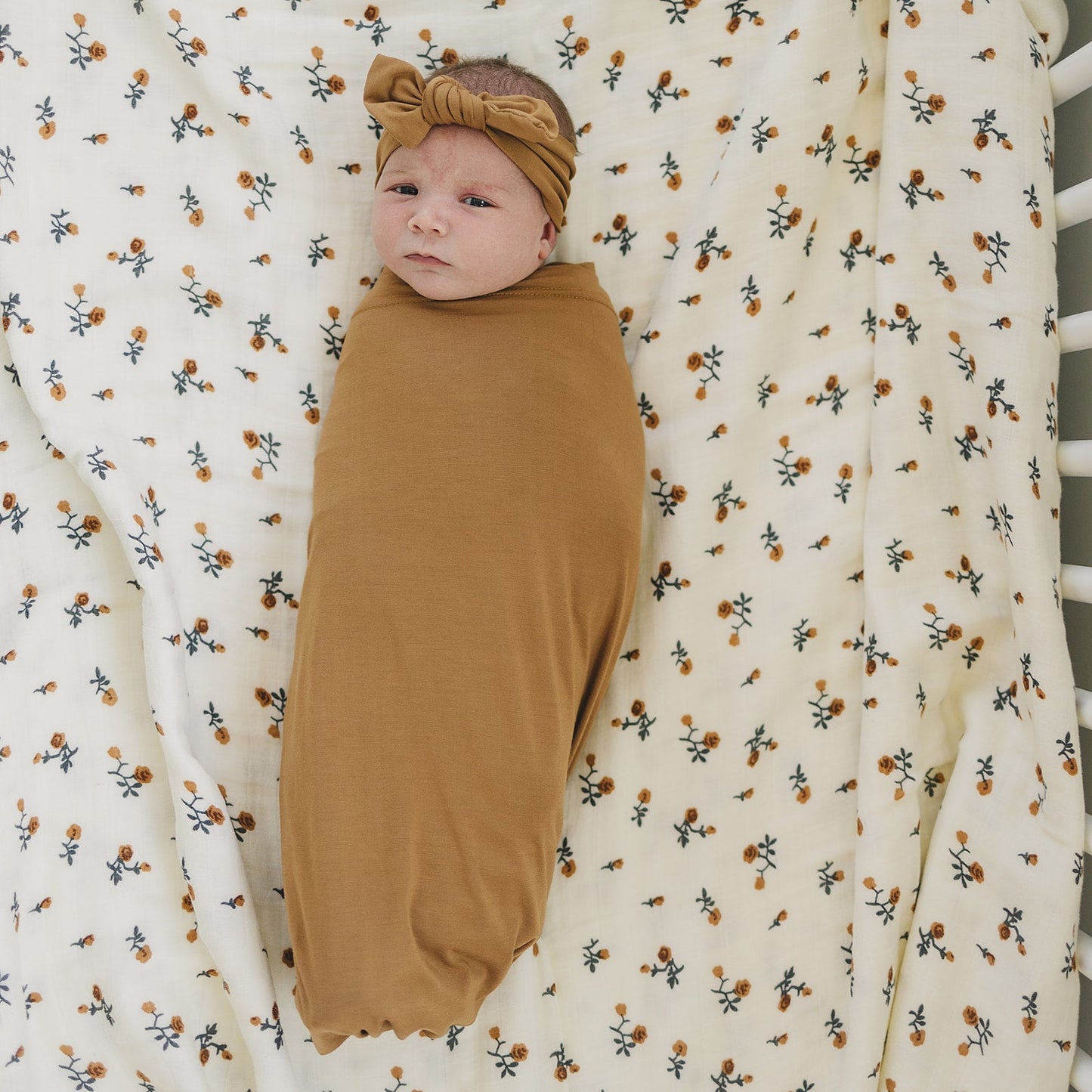 Mustard Bamboo Stretch Swaddle - Ivory Soul