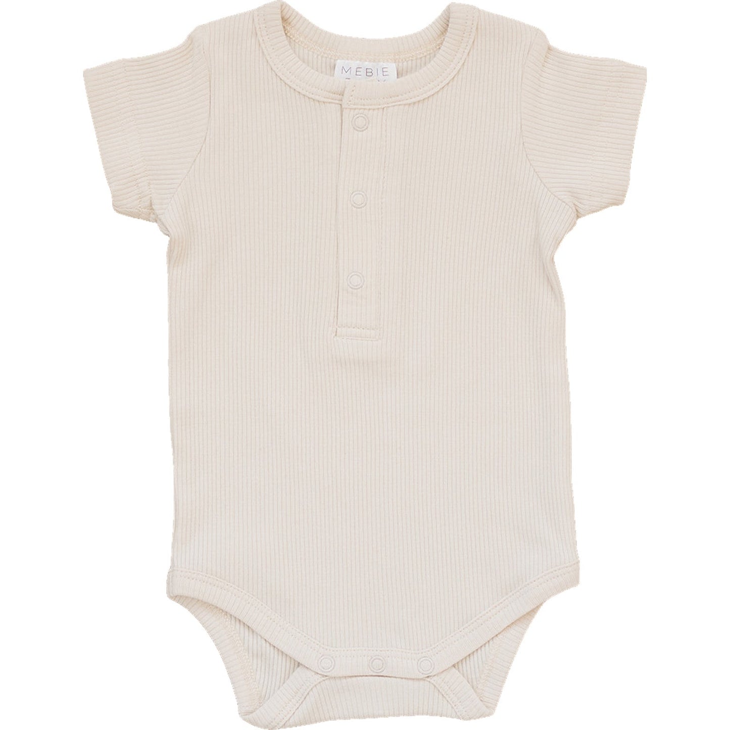 Vanilla Organic Cotton Ribbed Snap Bodysuit - Ivory Soul