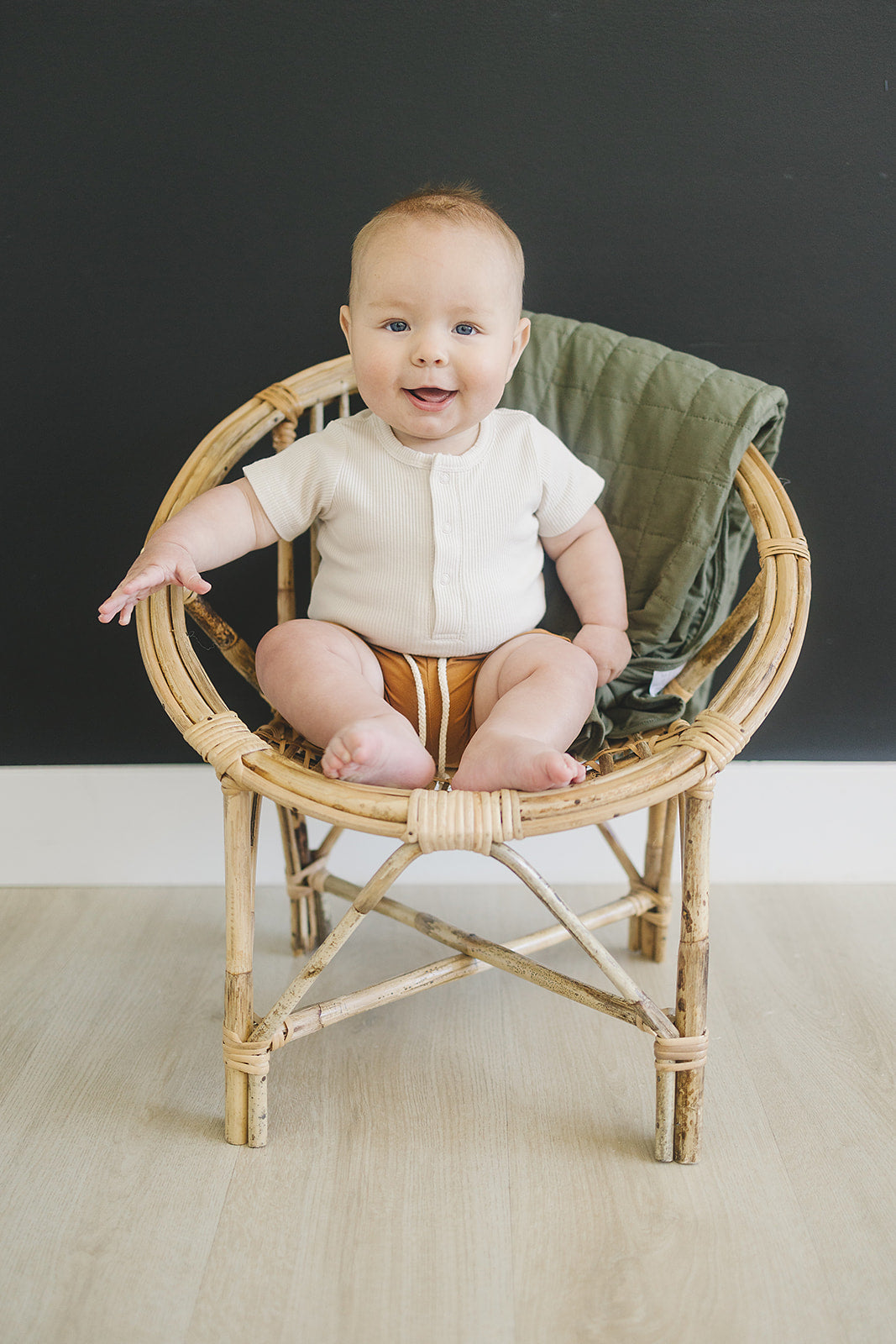 Vanilla Organic Cotton Ribbed Snap Bodysuit - Ivory Soul