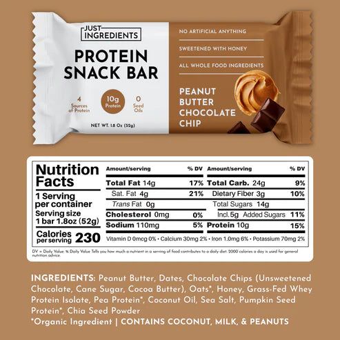 protein snack bars - peanut butter chocolate chip