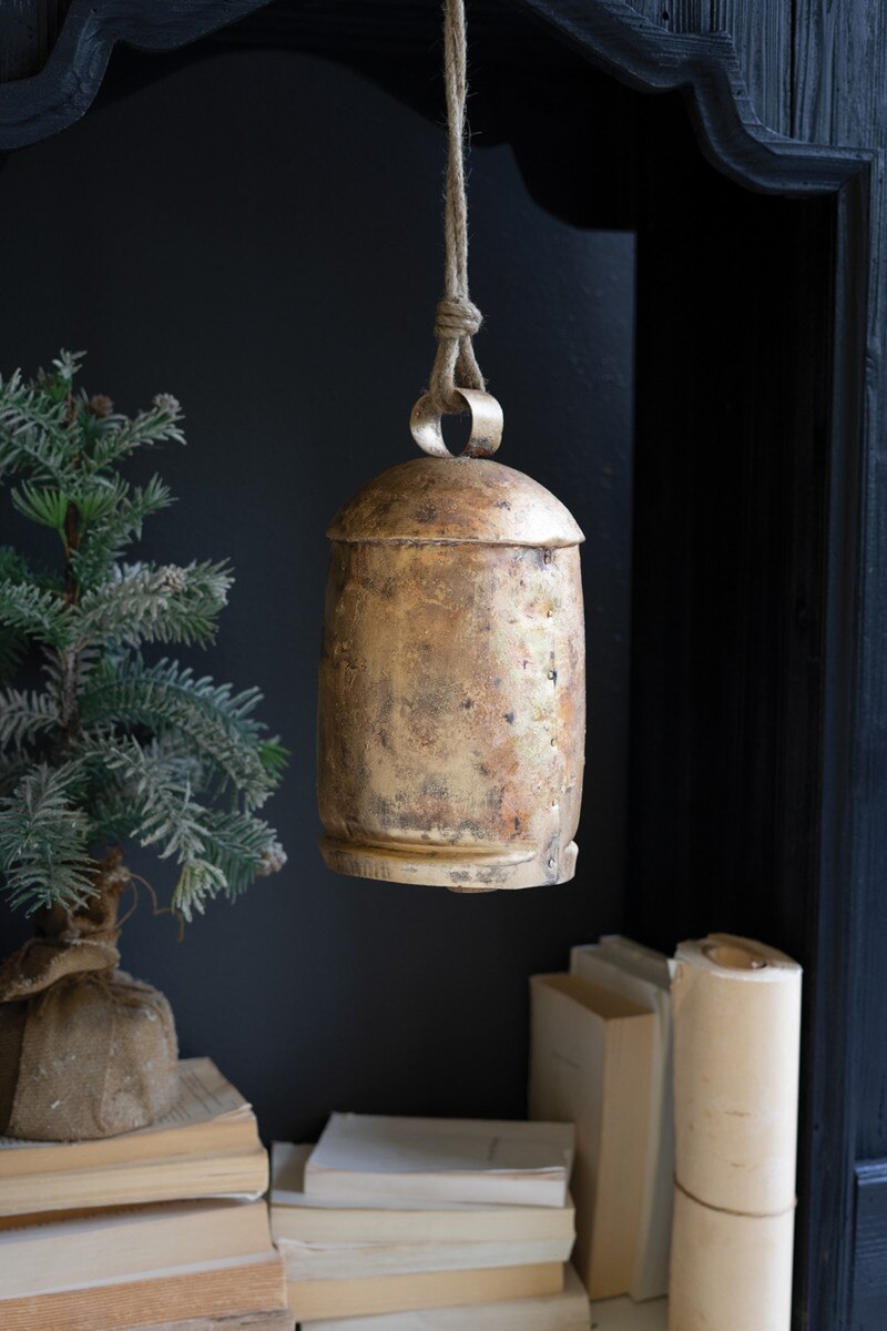 large antique gold christmas bell - Ivory Soul