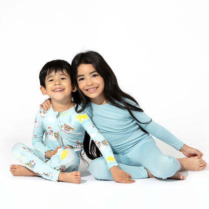 Adventure Blue Bamboo Kids Pajamas