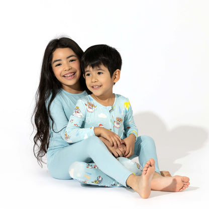 Adventure Blue Bamboo Kids Pajamas