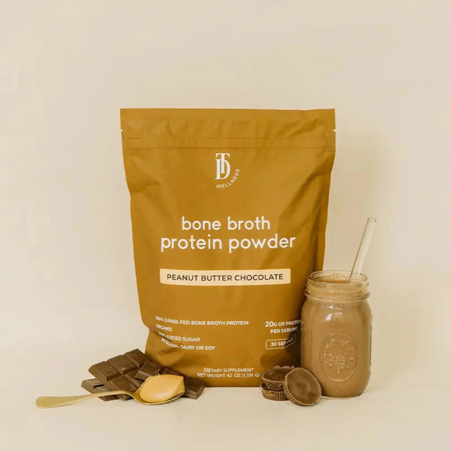 peanut butter chocolate bone broth protein