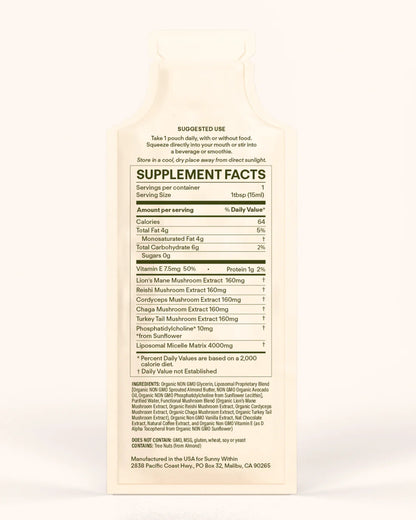 mushroom blend • chocolate almond