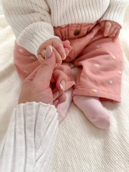 daisy pink denim jeans