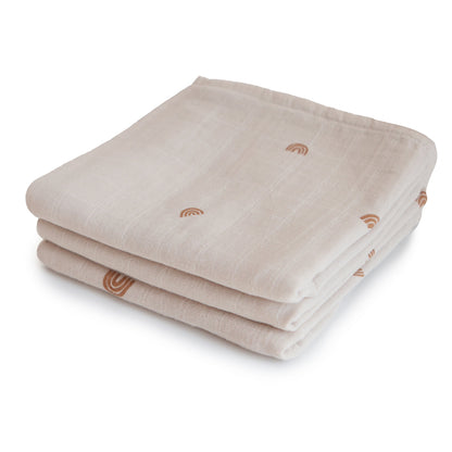 Organic Cotton Muslin Cloths 3-Pack - Ivory Soul