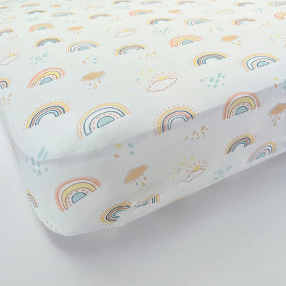 Rainbows Bamboo Changing Pad Cover - Ivory Soul