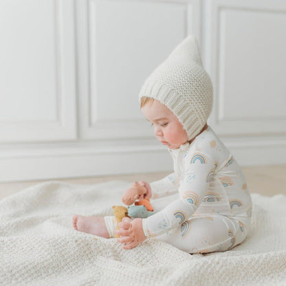Rainbows Bamboo Convertible Footie - Ivory Soul
