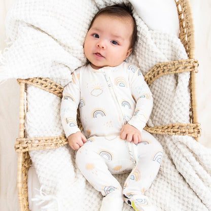 Rainbows Bamboo Convertible Footie - Ivory Soul