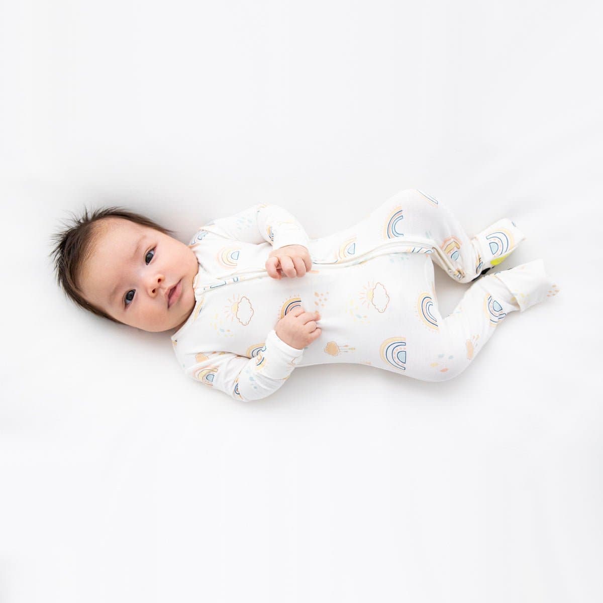 Rainbows Bamboo Convertible Footie - Ivory Soul