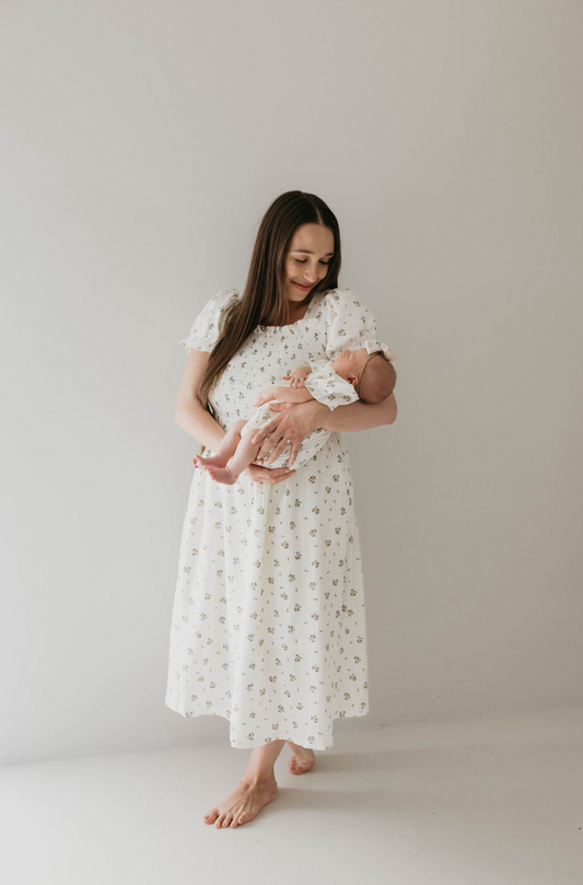 Child & Women's Muslin Dress | Garden Days - Ivory Soul