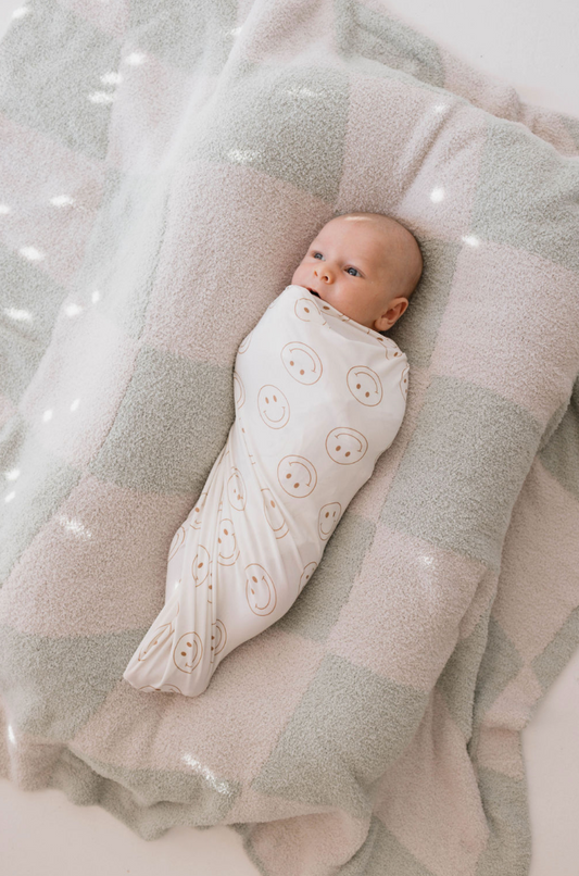 Bamboo Swaddle | Just Smile - Ivory Soul